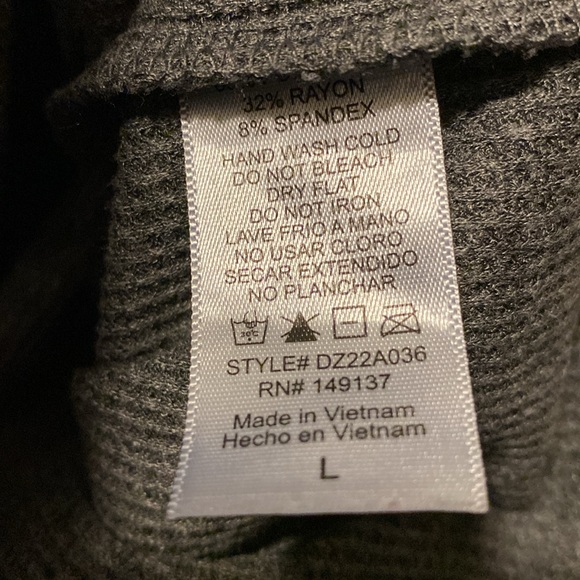 Carly Jean Los Angeles, waffle jogger SET, size L, charcoal color - EUC - Picture 4 of 9